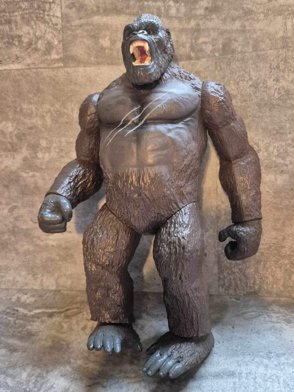 Large Brown Gorilla Action Figure Toy - Roaring Jungle Beast